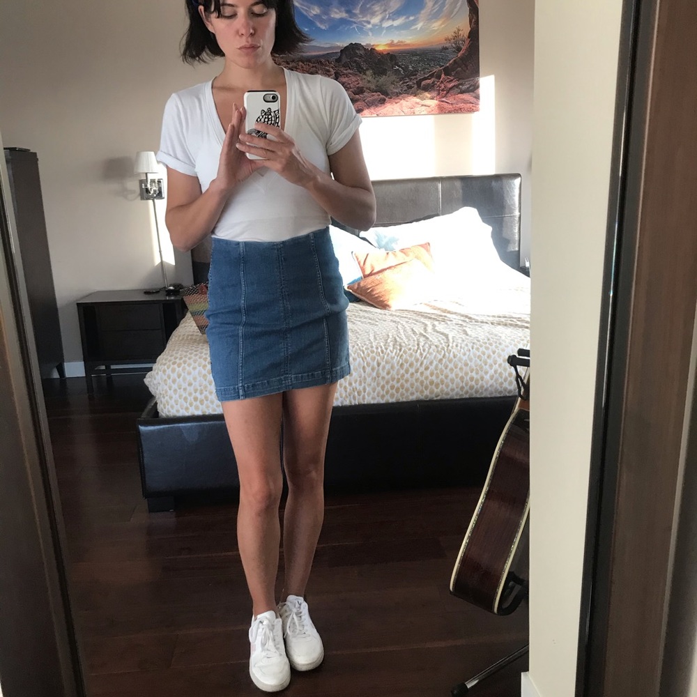 Free people denim mini.